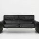 Iconic black leather DS-2011 sofa by De Sede, Switzerland ca. 1980