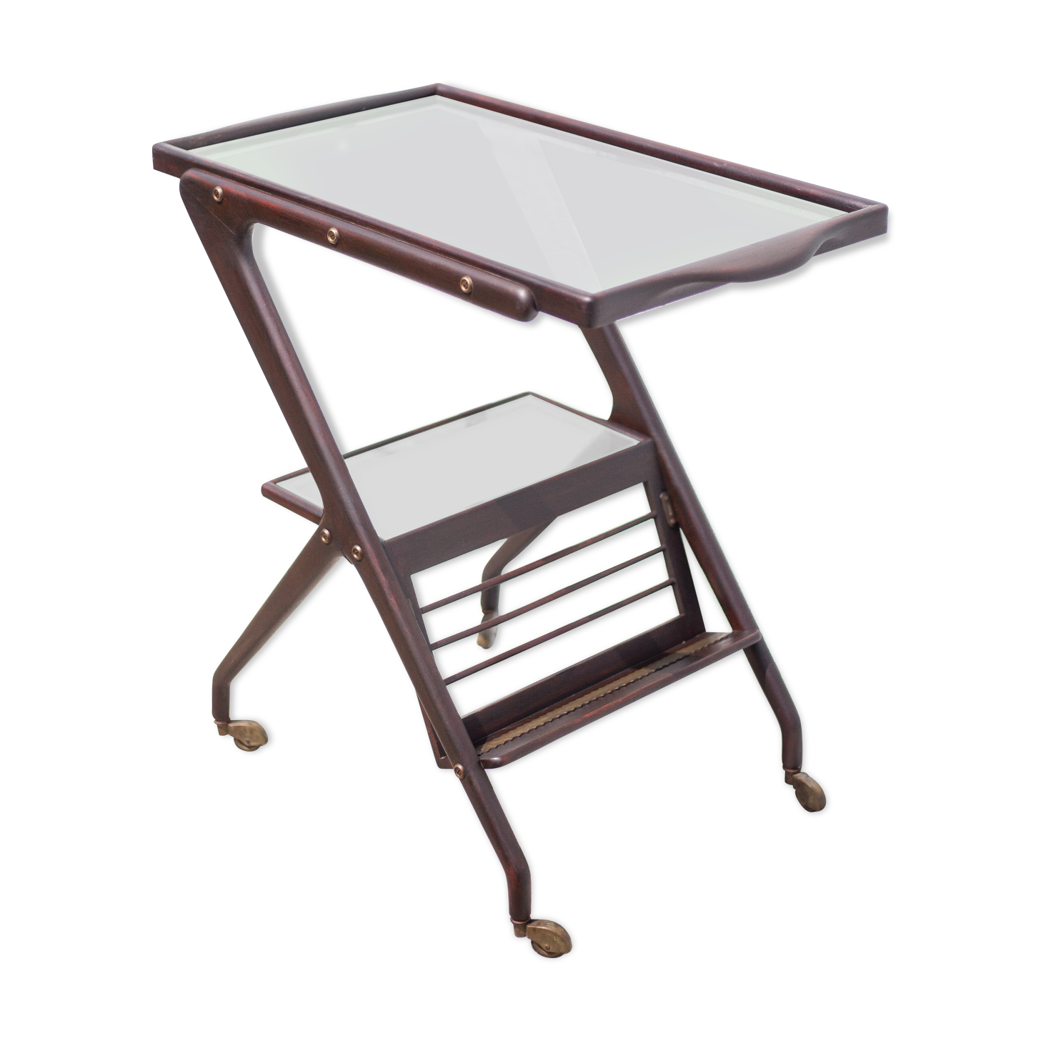 Serving rolling trolley, wood service, 50's