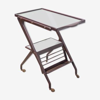 Serving rolling trolley, wood service, 50's