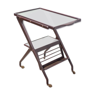 Serving rolling trolley, wood service, 50's