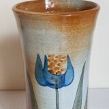 Vintage enameled stoneware potter's diabolo vase