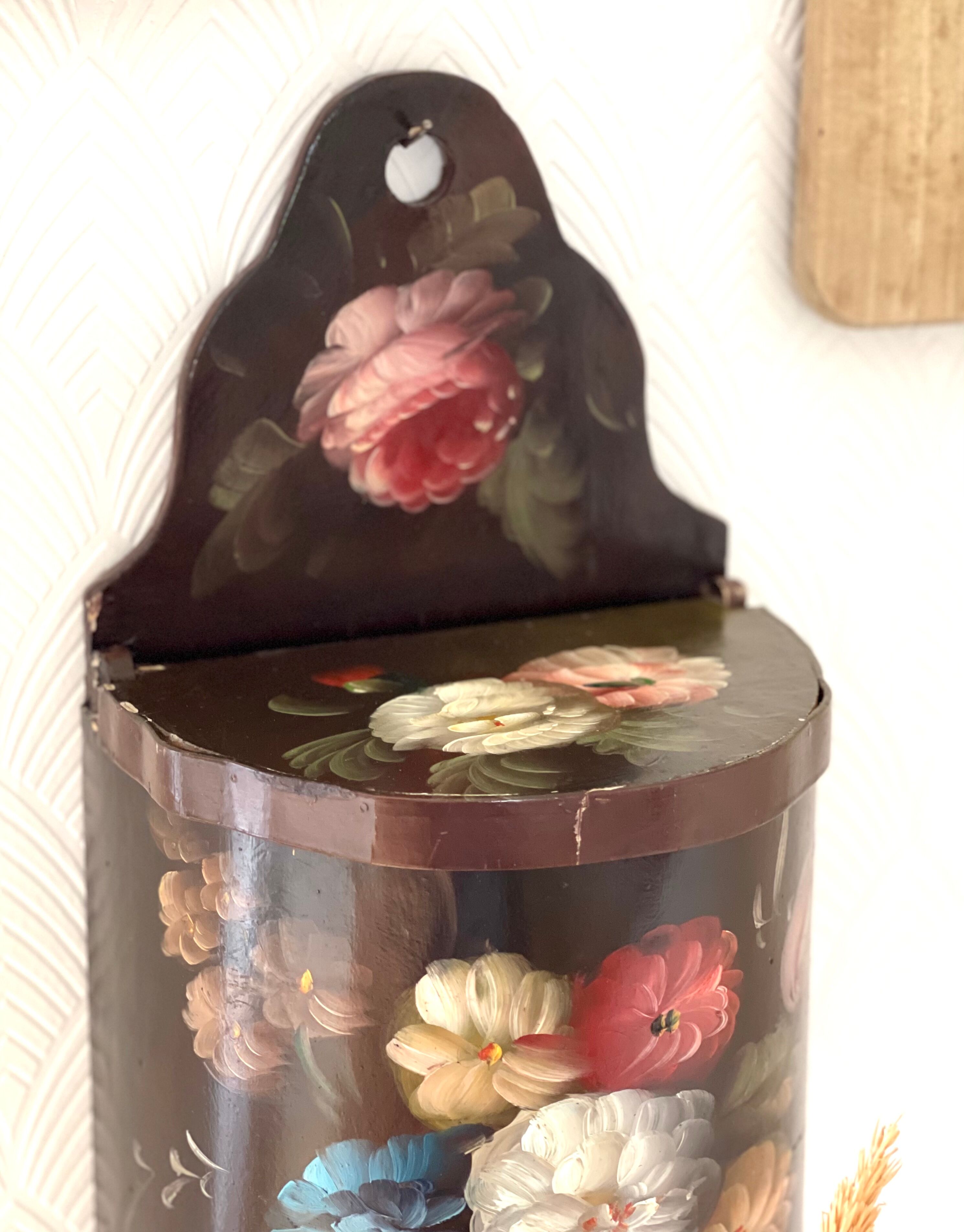 Old painted wooden box