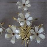 Two Eglo wall lights with vintage Murano flowers 70/80