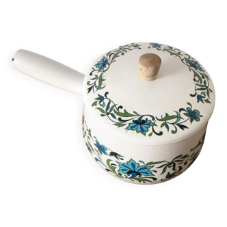 Vintage enameled fondue pot