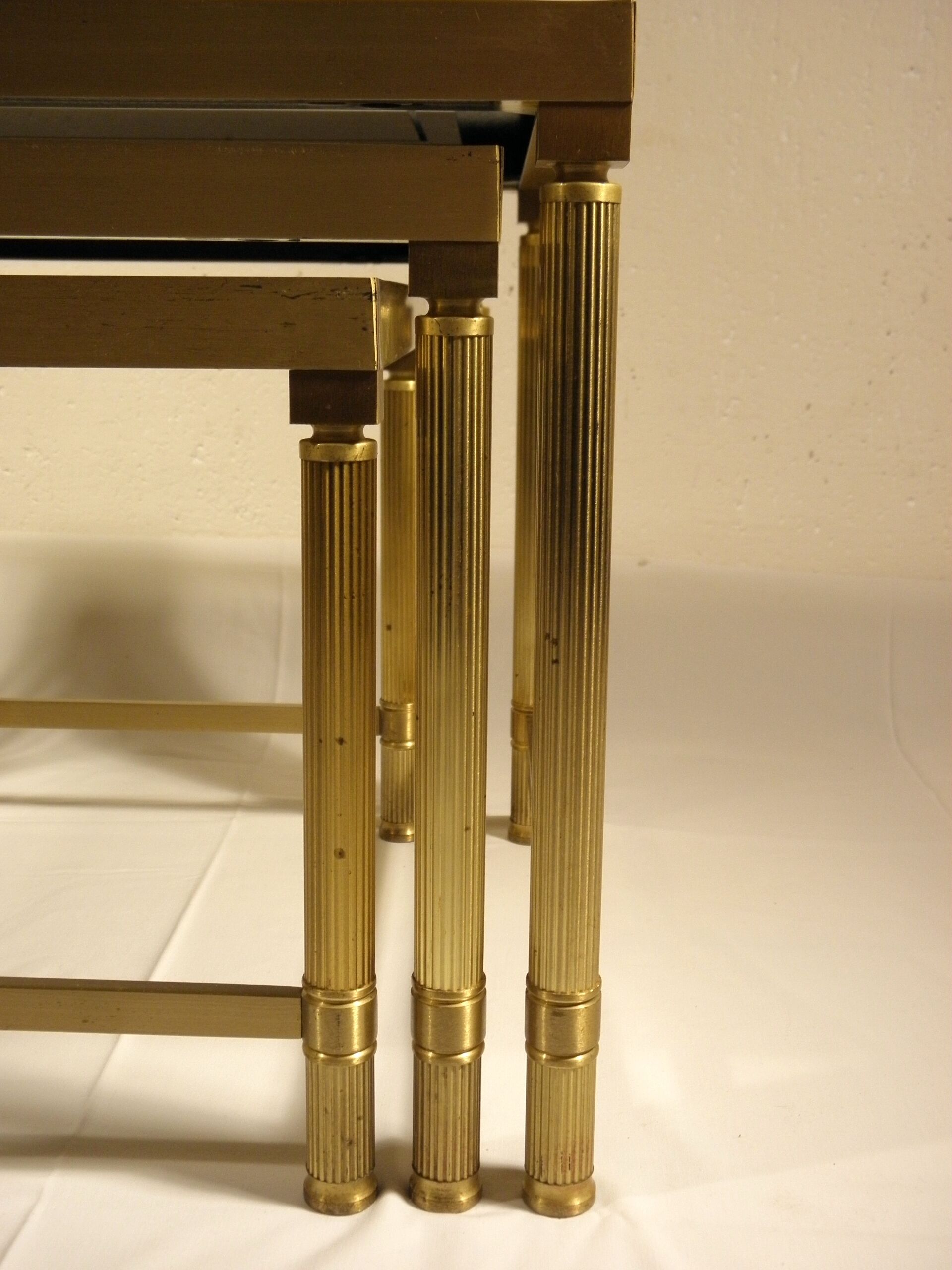 Brass and glass nesting tables