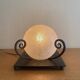 Lampe fer forgé art déco verre craquelé