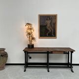 Old workbench with cast iron base, 1950s
