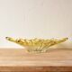 Corbeille vintage en verre moulé et teint en jaune