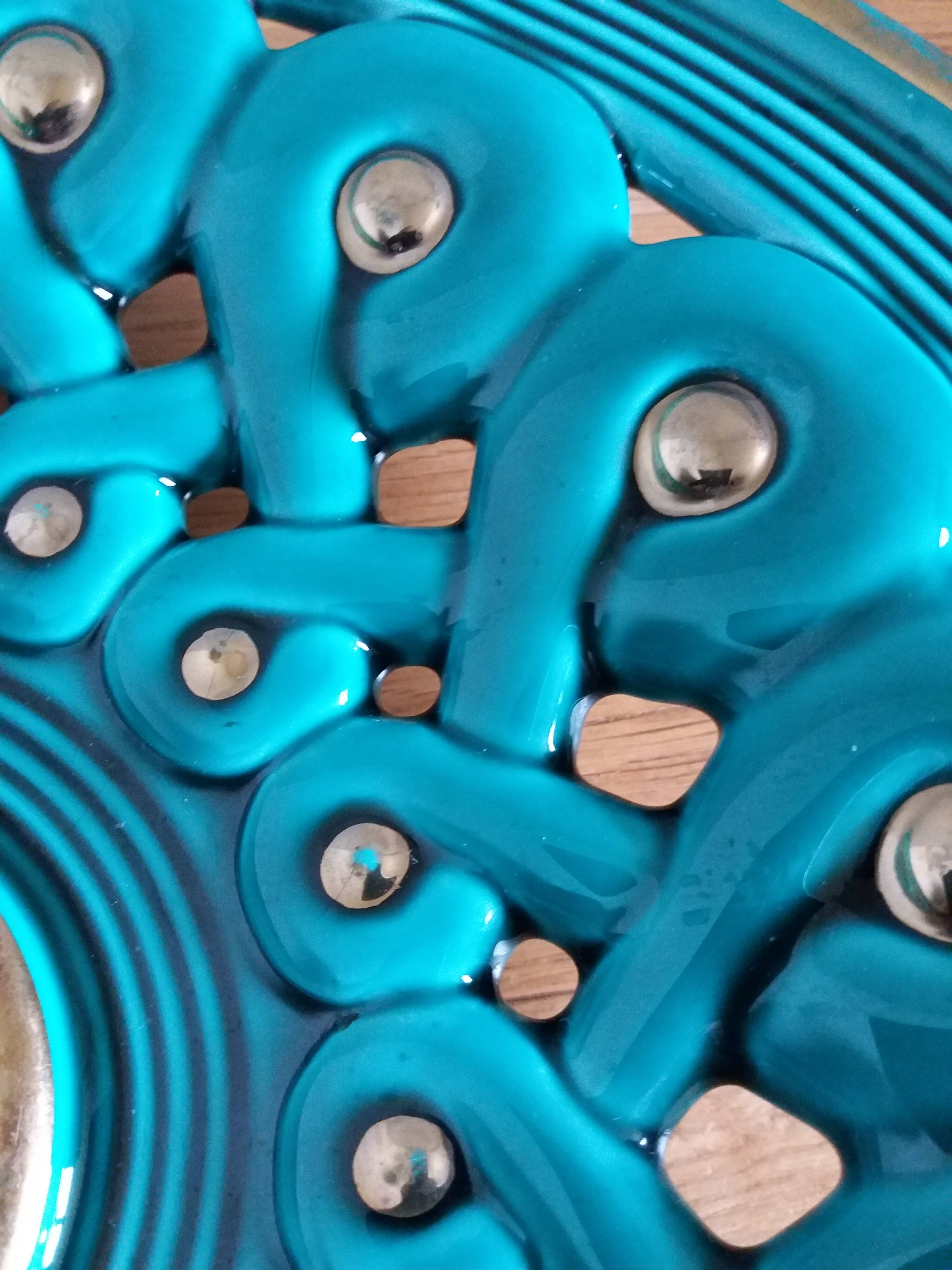 Verceram fruit bowl emerald green slip 37cm