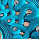 Verceram fruit bowl emerald green slip 37cm