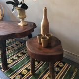 Brutalist oak side table