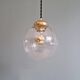 Vintage transparent cracked glass pendant, 1970s.