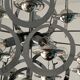 Italian design pendant lamp or chandelier, 16 planets Saturn, space age, 1970