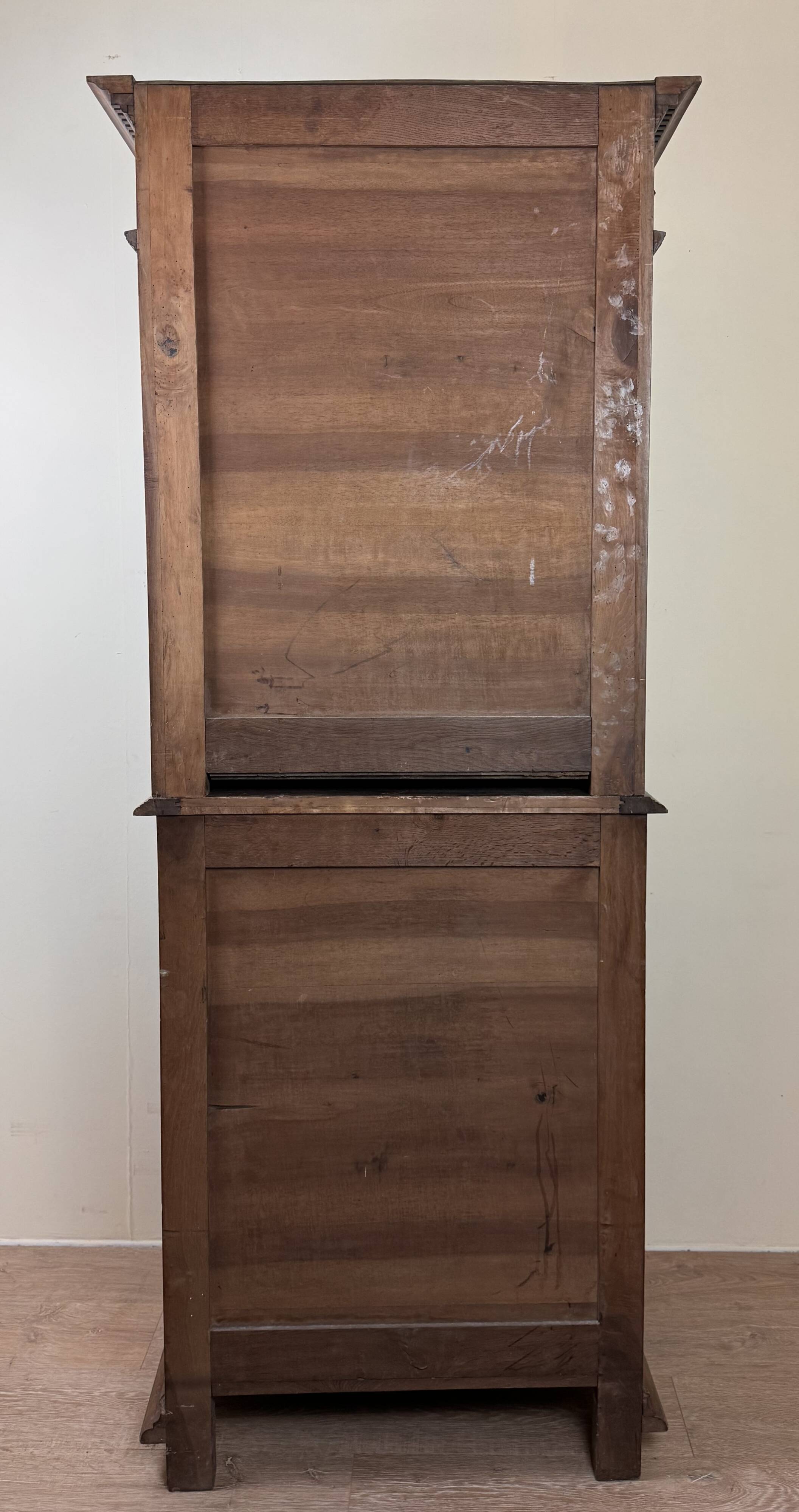 Louis XIII style Burgundian cabinet in solid wood circa 1850-1880