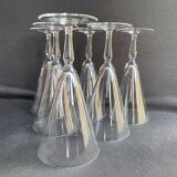 Verres à pied conique (6) - art nouveau - cristal soufflé léger uni