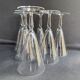 Conical foot glasses (6) - art nouveau - plain light blown crystal