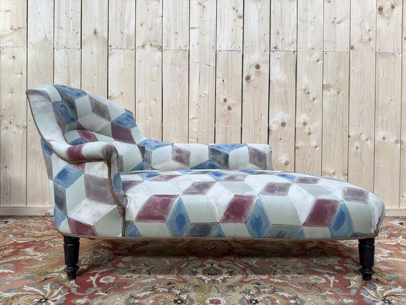 Méridienne Napoléon III tissu moderne