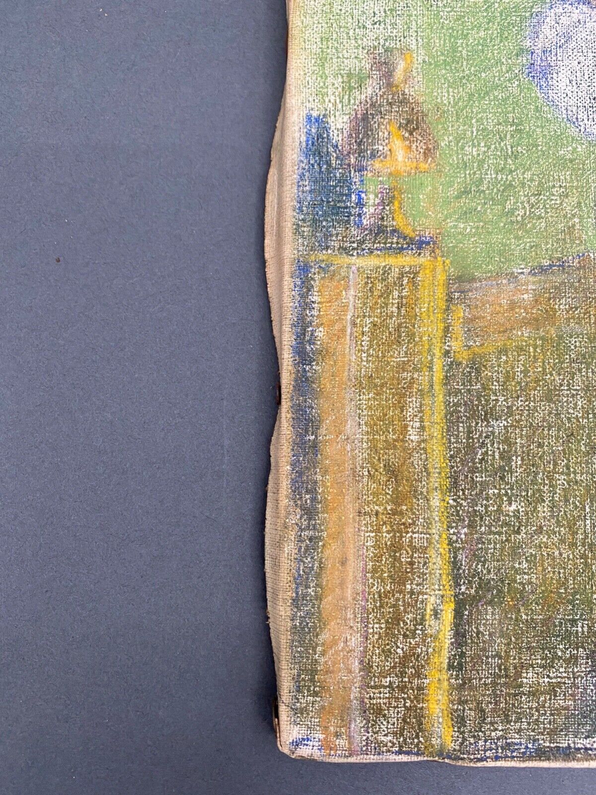 Pastel signé homme à la cigarette