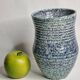 Speckled blue glazed stoneware vase – signed Accolay – 20 cm