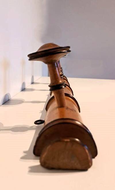 Coat rack "bamboo" with 4 old hooks.