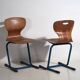 Chaises d’école d’époque (c.1950). Ensemble de 4 pièces