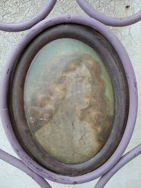 Lit en fer forgé fin XIX patiné