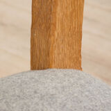 Set Of 6 Mid Century oak dining chairs by Fritz Hansen, natural wool upholstery, 1950s