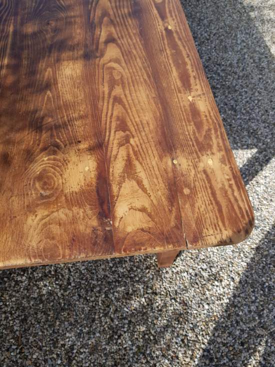 Old farm table in fir and oak