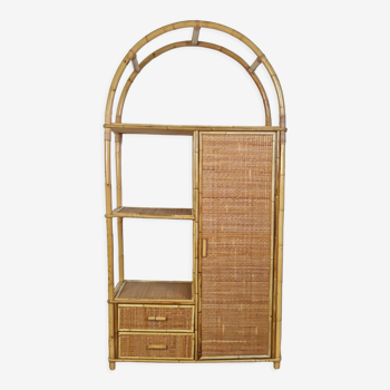 Rattan and bamboo shelves cabinet 80'