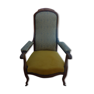 Louis Philippe style voltaire armchair in quality wood weathered by time