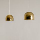 Pair of Swedish Brass Ceiling Pendant Lamps by Eje Ahlgren Bergboms, 1960s