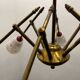 Italian Geometric Bronze chandelier 1950’s
