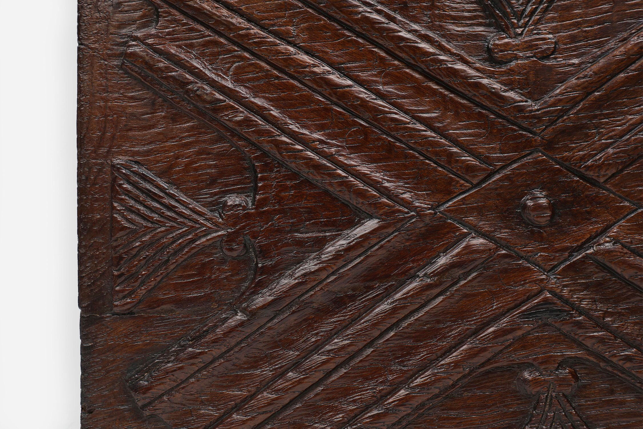 16th Century Gothic Sculpted Oak Panel, Belgium
