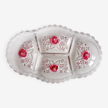 Appetizer dish with crystal compartments