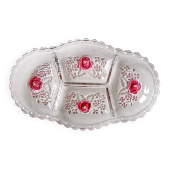 Appetizer dish with crystal compartments