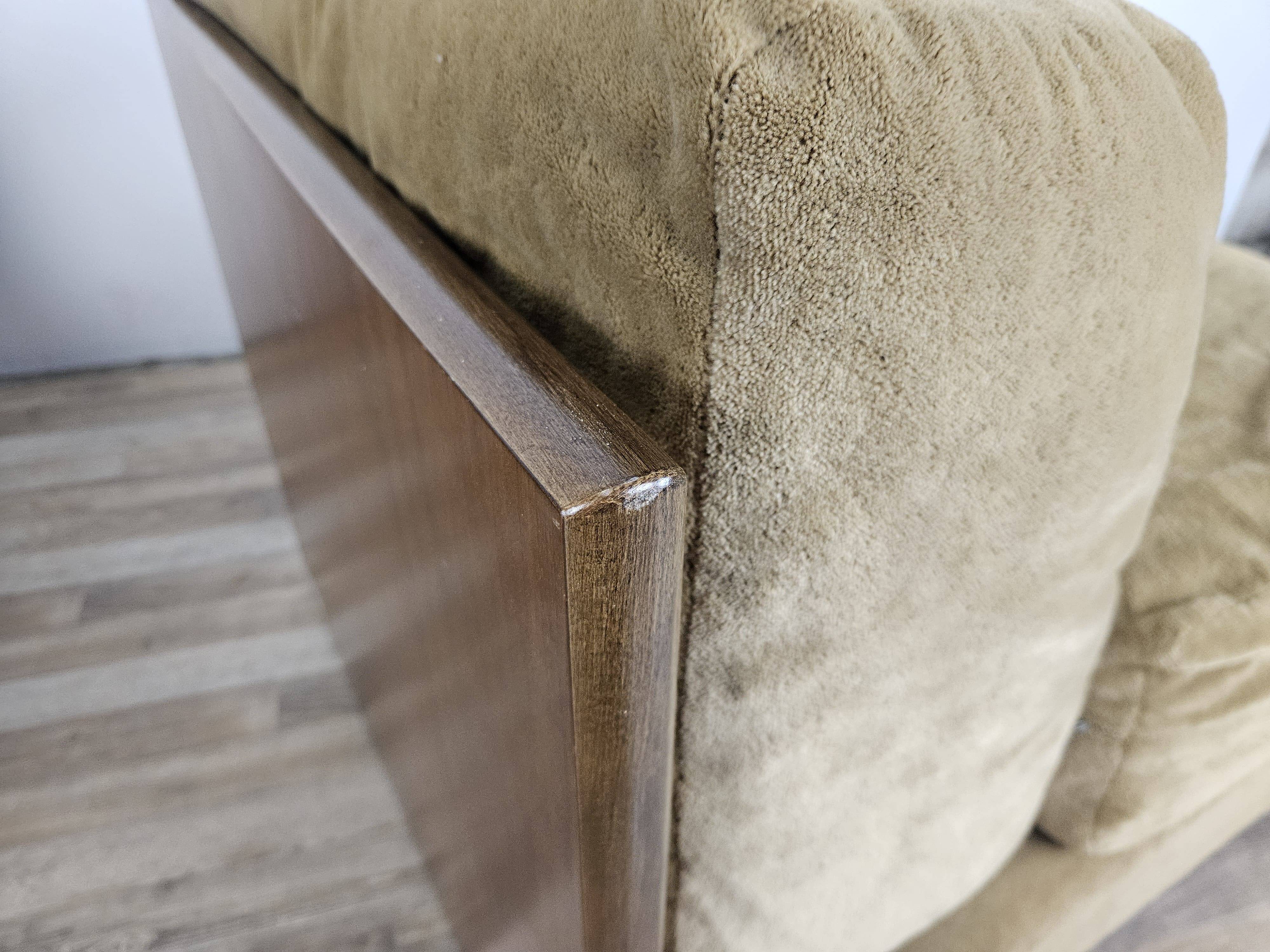 Three fabric lounge chairs 70s