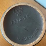 Vase émaillé West Germany brun avec accents bleus