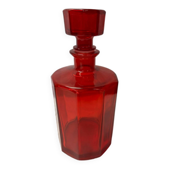 Red glass carafe
