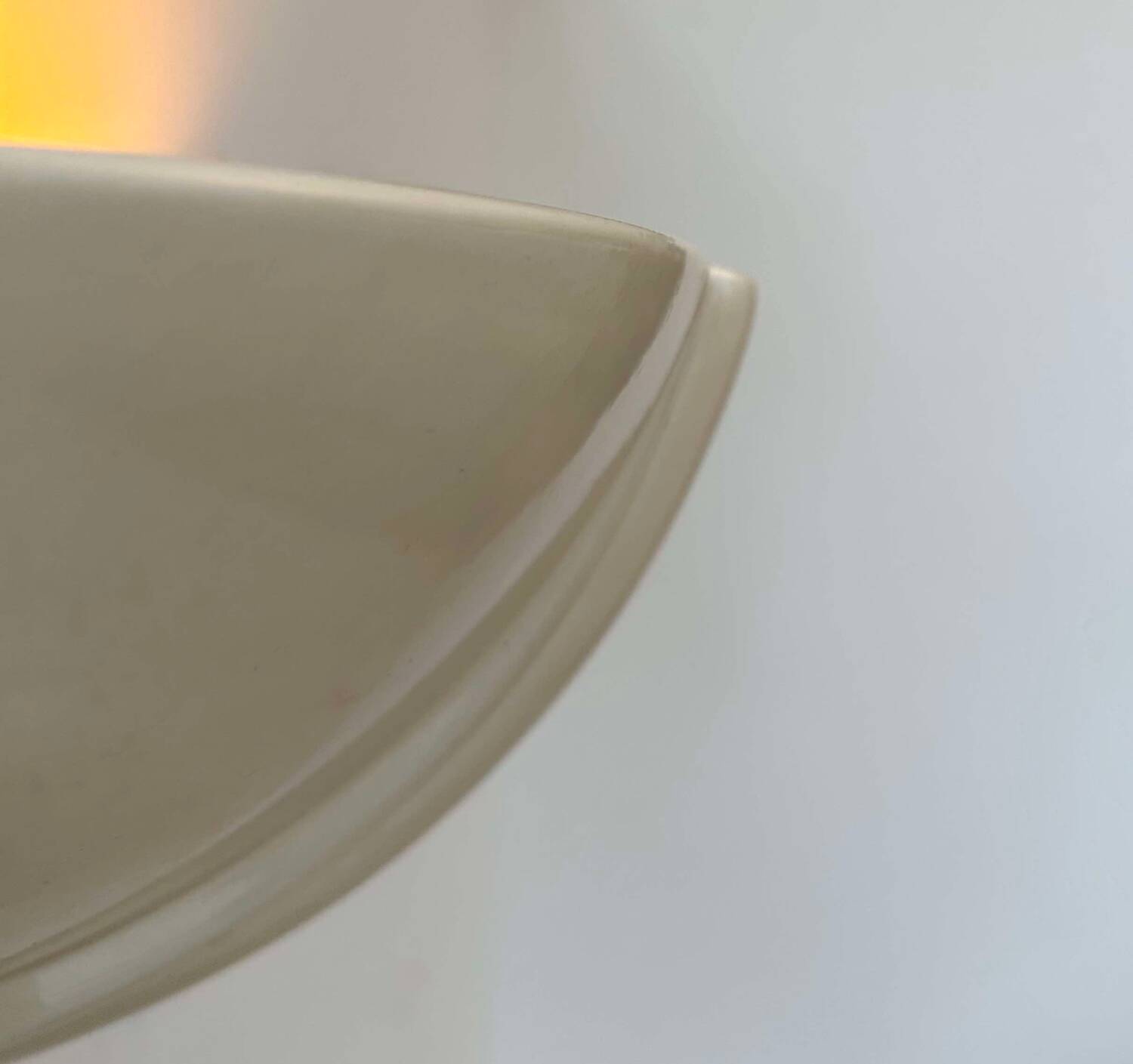 Pair of vintage wall lights, beige porcelain, France 1970