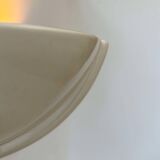 Pair of vintage wall lights, beige porcelain, France 1970