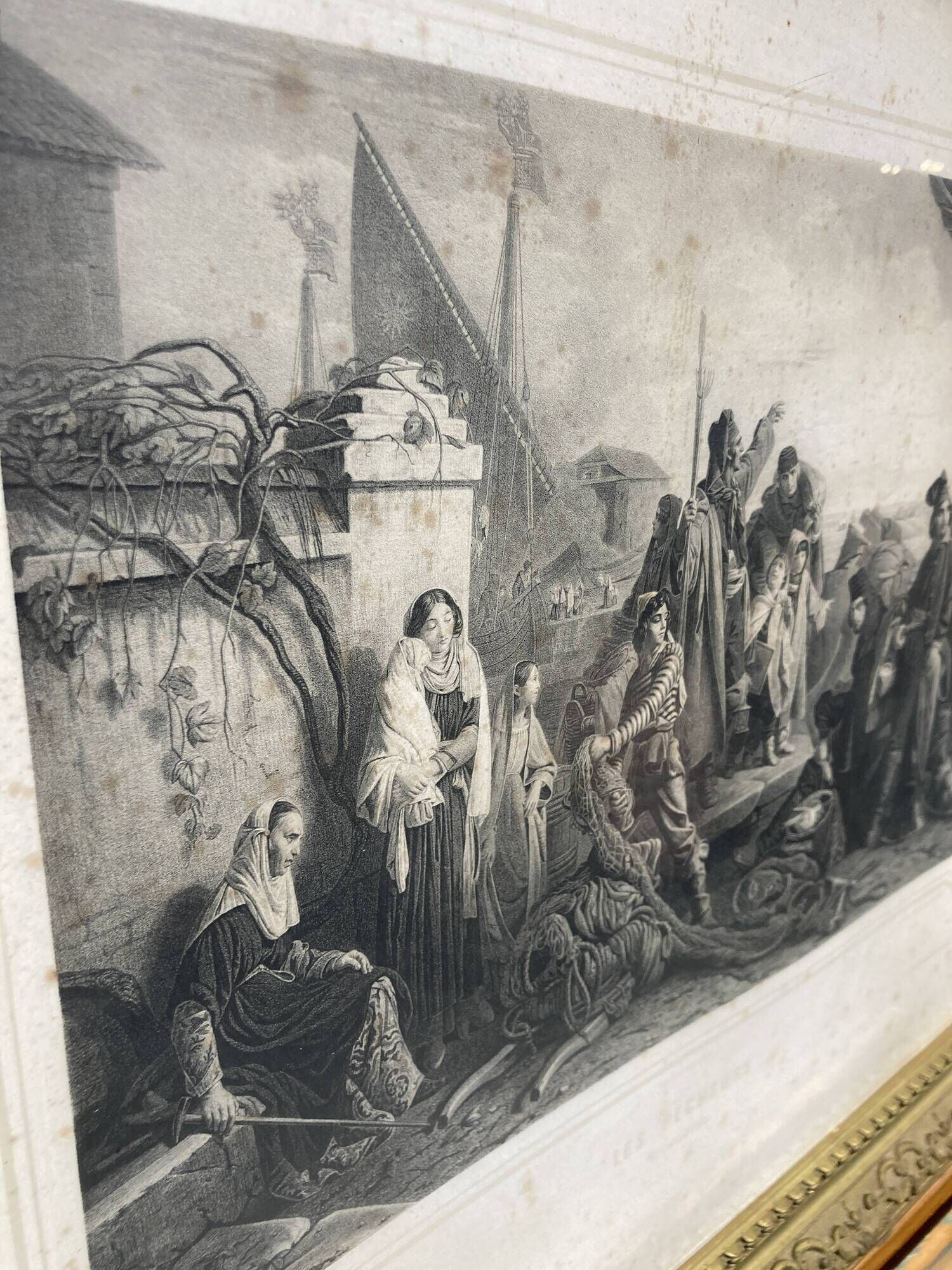 Engraving entitled "Fishermen on the Adriatic" by Léopold Robert by Dur