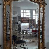 Large 19th century bevelled glazing bezel mirror