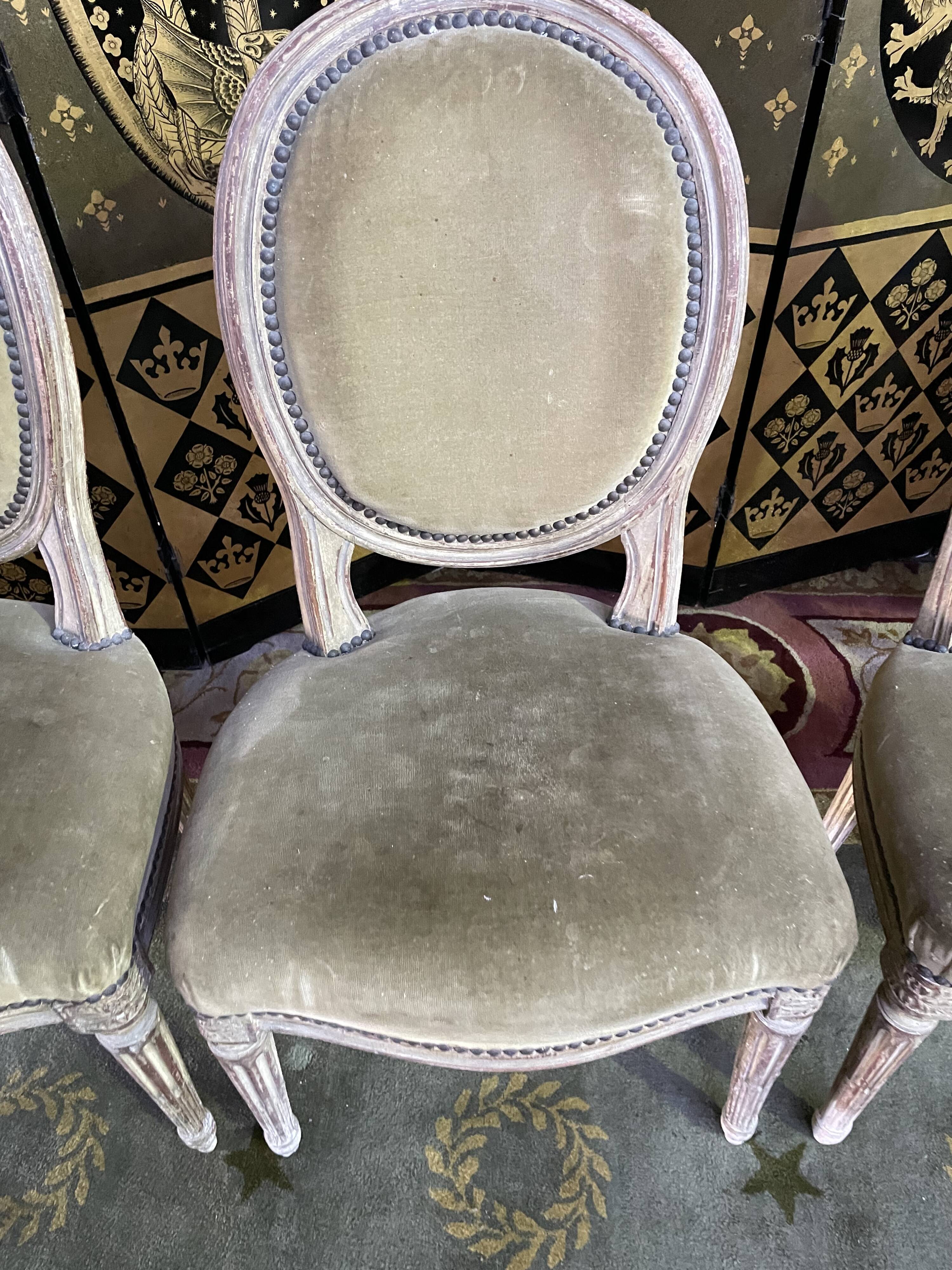 4 chaises médaillons louis xvi 19eme