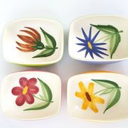Basket of 4 vintage ceramic aperitif bowls from France, 1950s.