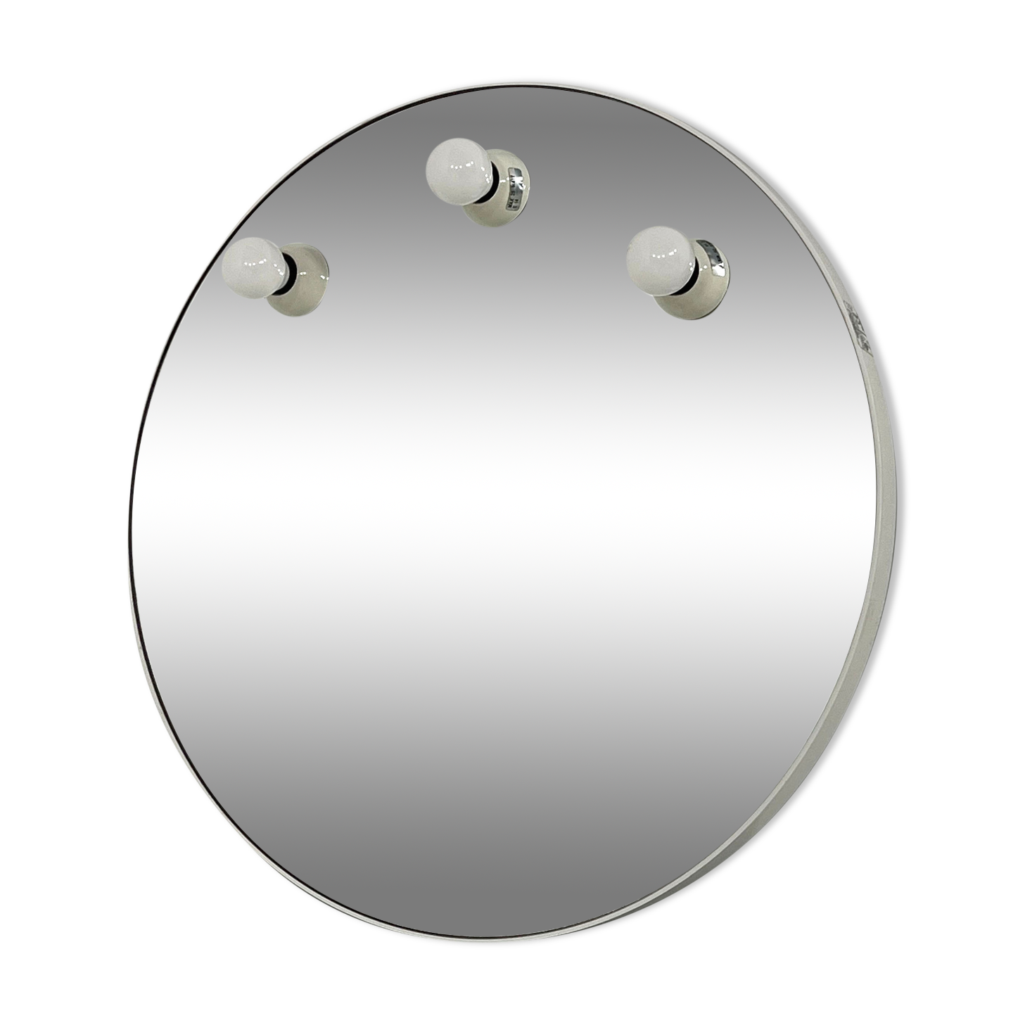 Mirror with integrated round bulbs by Gedy, 1970