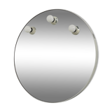 Mirror with integrated round bulbs by Gedy, 1970