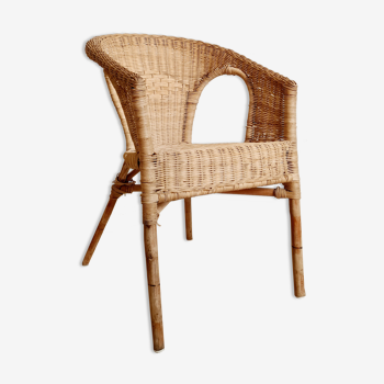 Old rattan armchair