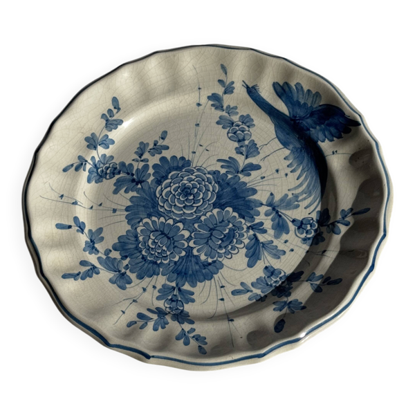 Assiette décorative à motif d'oiseau stylisé D24,5