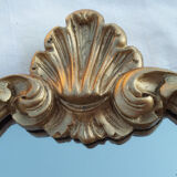 Golden lyre-shaped mirror, 30x45cm