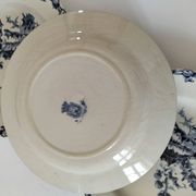 Trio of Gien soup plates – Chardon model in navy blue